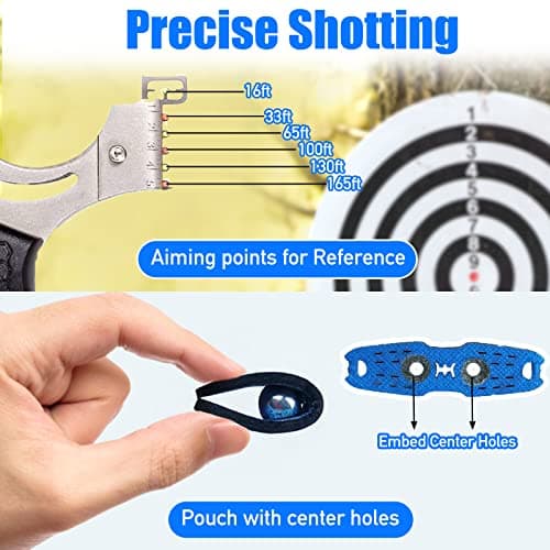 Slingshot, Stainless Steel Slingshots for Adults, Sling Shot for Hunting and Shooting Practice, Come with 3 pcs Flat Rubber Bands and a Storage Case