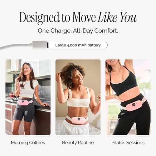 Menstrual Heating Pad for Period Cramps – Portable Heating Pad for Period Cramps Relief with Heat & Massage, Wearable Cordless Warmer for Pain Relief, Rechargeable & Wireless for Women B0F9TVN9PR