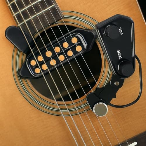 12 Sound Hole Guitar Pickup Acoustic Classical Guitar Transducer with Tone and Volume Control for Acoustic Guitar Cable Length 10 ft