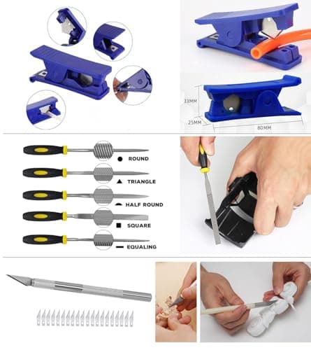 124Pcs 3D Printing Accessory Tools with Tool Bag for 3D Printer Modeler Basic Tools Diverse 3D Print Nozzle Cleaning Kit Mini Rotary Tool for Remove/Trim and Finish 3D Print