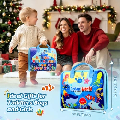 Winblo Toddler Busy Board - Montessori Toys for Toddler Boy Girl Birthday Gift, Educational Learning Sensory Busy Book for Toddlers Boys, Toddlers Activities Travel Toys for Airplane Car B0GYQZCVWG
