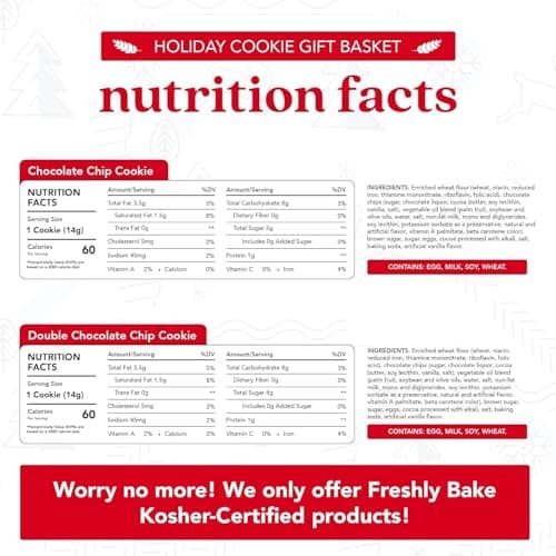 David's Cookies Christmas Cookies Gift Box - Fresh Baked Assorted Mini Cookies in Winterwonderland Tin with Chocolate Chip, White Chocolate Chip & Red Velvet - Gourmet Holiday Food Gift Basket