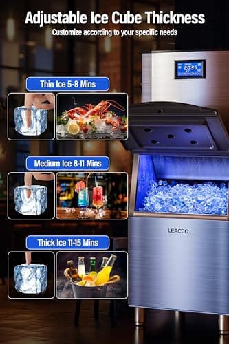 Commercial Ice Maker Machine 680LBS/24H, 1200W Industrial Ice Machine with 560LBS Stainless Steel Storage Bin, Air Cooled Modular Ice Cube Machine (Silver)