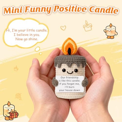 YUEYUQIU Funny Best Friend Birthday Gifts for Women Men, Handmade Crochet Candle Decor, Sarcastic Friendship Presents for Bestie Sister, Cute Birthday Christmas Gag Gift, Dark Humor Desk Accessories B0GHDZ4BJM