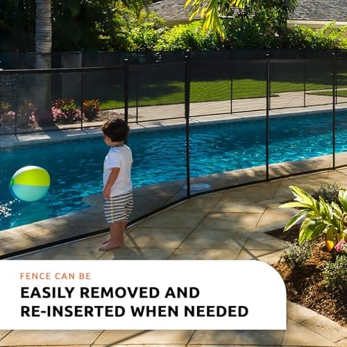 Pool Fence DIY by Life Saver Fencing Section Kit, 4 x 12-Feet, Black