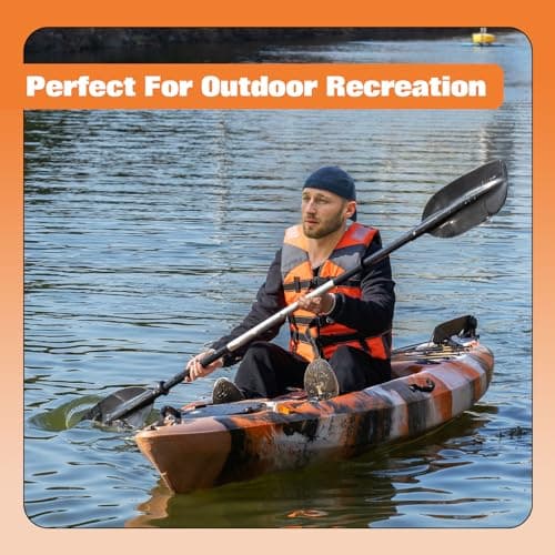 11.9 ft Fishing Kayak for Adults, Sit on Top Kayak with Paddle & Comfortable Seat, Hard Shell Recreational Ocean Fishing Boat for Lake River Sea, 661 LBS Capacity