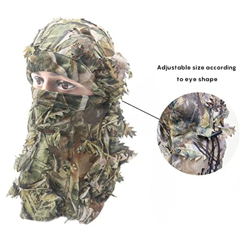 EAmber Ghillie Camouflage Leafy Hat 3D Full Face Mask Headwear Turkey Camo Hunter Hunting Accessories