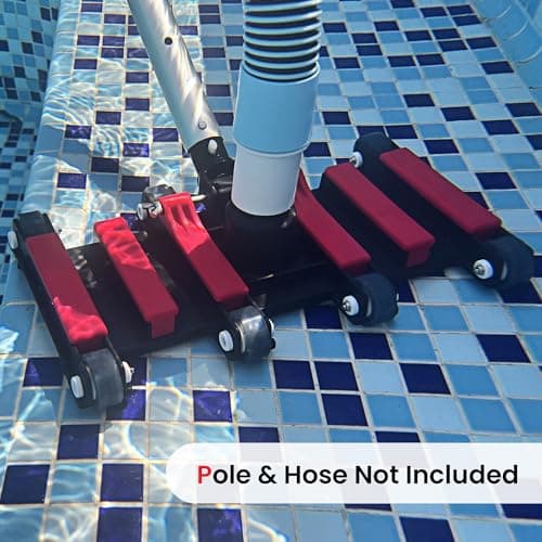 Sepetrel Commercial Grade Pool Vacuum Head with Wheels,14" Extra-Wide & Weighted Flexible Heavy-Duty Vac Cleaner for Effortless, Deep Cleaning