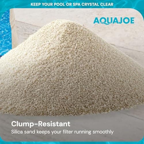 Aqua Joe Premium Pool & Spa Filter Sand, Natural Silica, 50 Lb Bag - Above Ground & Inground Swimming Pool System Accessory - Care, Cleaning & Maintenance, FLTSAND50