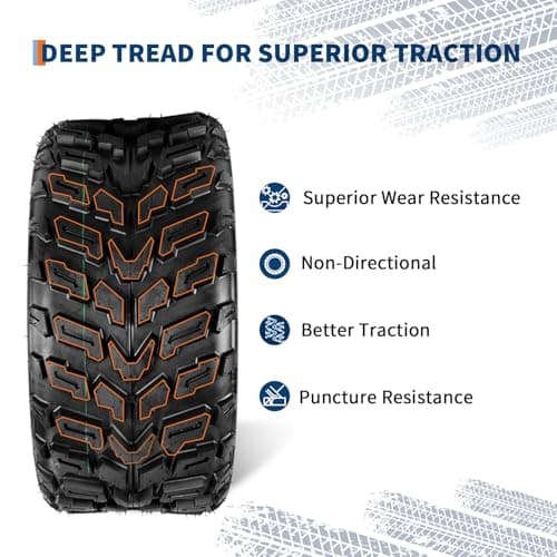 Garvee 22x11-10 ATV Tires 6-Ply All-Terrain Tubeless Tires for Daily Work, Hunting & Recreational Riding on ATV, UTV, Quad and 4 Wheeler