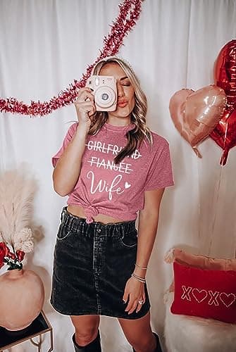 Girlfriend Fiancee Wife Shirt Women Bride Honeymoon Vacation Tees Valentine Gift