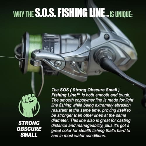 Trout Magnet Trout S.O.S. Fishing Line - 2lb Test, 350 Yard Spool, .16mm Diameter - The Strongest Light Invisible Fishing Line - Made in the USA with Smooth Copolymer for Kink-Free Tangle-Free Fishing