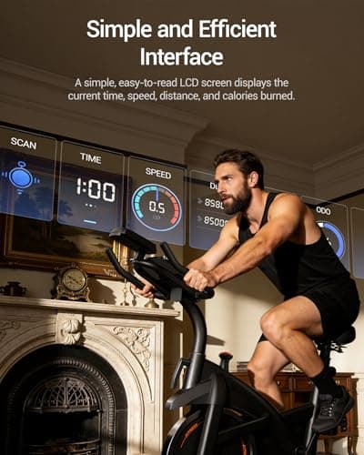 CURSOR FITNESS Exercise Bike, Brake Pad Stationary Bike for Home with Exclusive App, Stationary Bikes for Home with 300 lb Weight, Indoor Cycling Spin Bike Workout Bike with Extra Comfort Seat