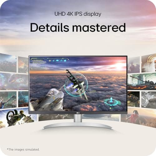 LG 27UP650K-W 27-inch Ultrafine 4K UHD (3840 x 2160) IPS Computer Monitor, 60Hz, 5ms, DisplayHDR 400, Reader Mode, Flicker Safe, HDMI, DisplayPort, Tilt/Height/Pivot Adjustable Stand, White