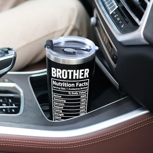 Breezy Valley Brother Gifts, Gifts for Brother from Sister Brother - Best Gifts for Older Little Brother Adult, Funny Brother Birthday Gifts Ideas for Brothers, Presents for Brother Tumbler Coffee Cup
