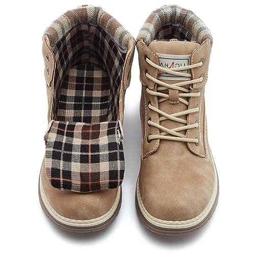 ANJOUFEMME Work Hiking Boots for Women Waterproof - Womens Outdoor Ankle Boots Lightweight Snow Winter Boots for Trekking Walking