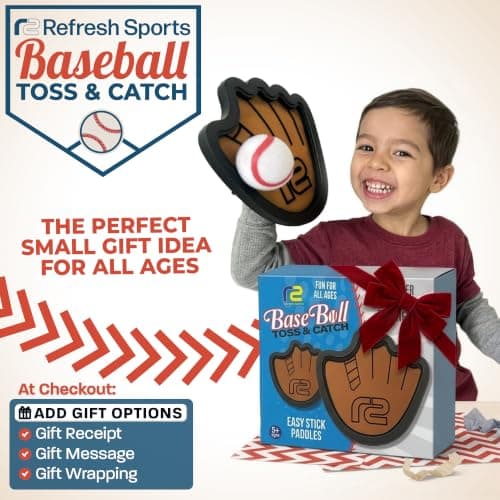 Toss and Catch Ball Game Set - Easy to Use Sticky Balls & Beginner Baseball Training Glove - Premium Toy Paddle Fits All Hand Sizes From Toddlers to Teens & Adults - Fun Gift Idea for Boys and Girls