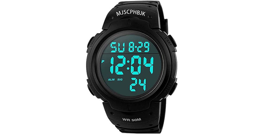 MJSCPHBJK Mens Digital Sports Watch, Waterproof LED Screen Large Face Military Watches for Men