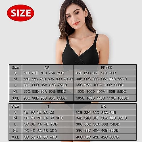 Vinfact 3 Pack Nursing Bras for Breastfeeding Seamless V Neck Maternity Bra Women Pregnancy Breastfeeding Bra
