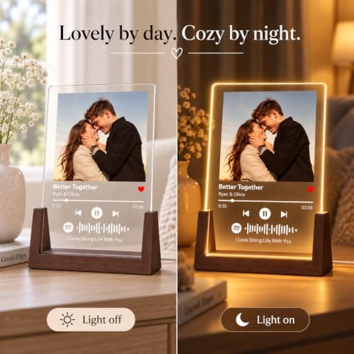 Custom Spotify Plaque, Personalized Acrylic Song Plaque with Photo, Custom Music Picture Frame, Customized Gifts for Boyfriend Girlfriend Husband Wife B0GY8ZQG4P