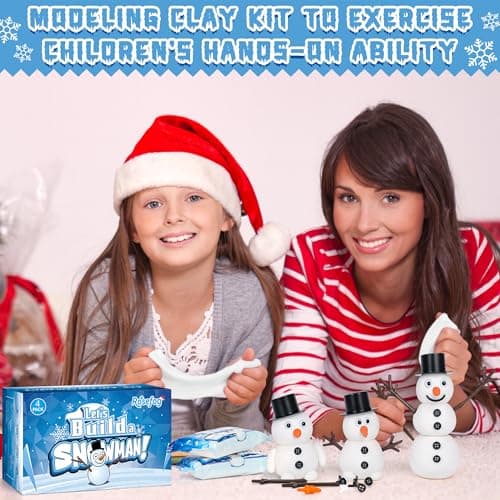 4 Pack Christmas Crafts, Air Dry Clay Snowman Craft, Do You Want to Build a Snowman Christmas Stocking Stuffers for Kids, Toddler Crafts Supplies for Christmas Winter Event Game Toys Xmas Present