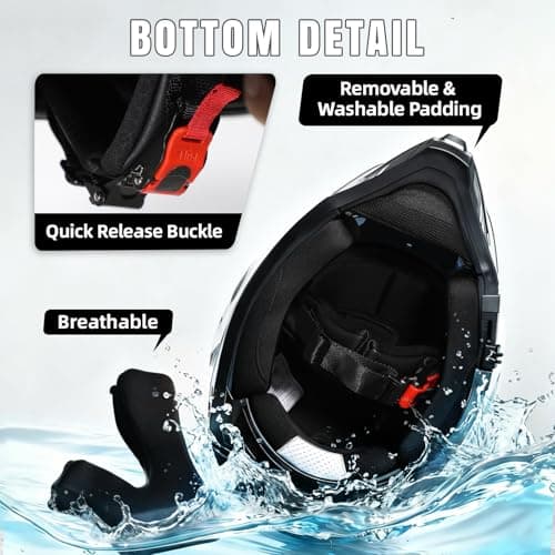 TRIANGLE Dual Sport Motorcycle Helmet Dirt Bike Helmets ATV Full Face Helmet for Adults Men with Internal Sunshield DOT Approved