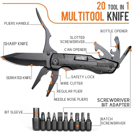 Gifts for Men Him Dad, Pocket Multitool Knife, Christmas Stocking Stuffers for Men, Anniversary Birthday Gifts for Husband, Boyfriend, Guy, Groomsmen, Fathers Day, Gadget for Hiking, Camping, Outdoor