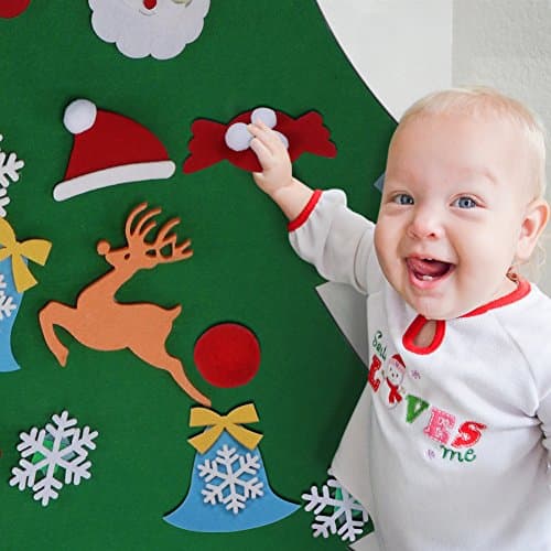 3FT Felt Christmas Tree for Kids Wall with 26 Christmas Ornaments Set, Christmas Crafts for New Year, Xmas Gifts, Indoor Aytai DIY Felt Christmas Tree for Toddlers, Hanging Christmas Decorations B075MY3NFW