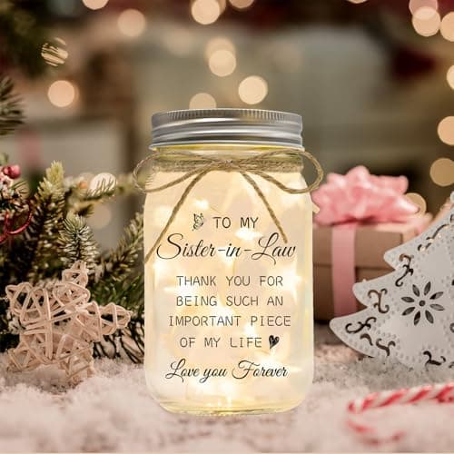 Gifts for Sister in Law Birthday Christmas Mother's Day Wedding Thanksgiving Gifts Sister in Law Gifts, Mason Jar Night Lights B0G92PSR4B