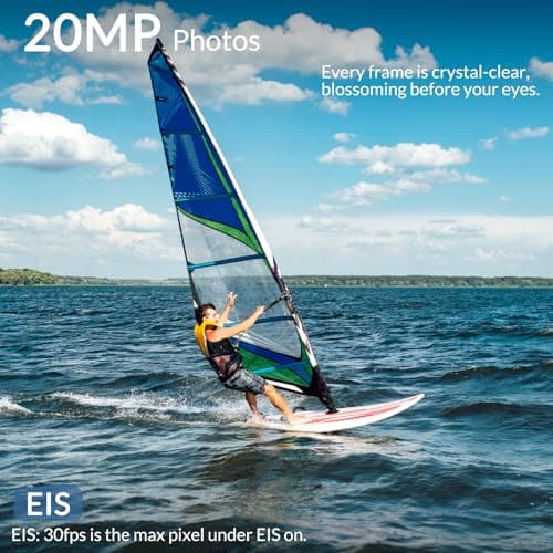 icefox i8 20MP 5X Zoom Action Camera with EIS, WiFi Remote Control, Waterproof Underwater Camera for Snorkeling Cycling Vlogging