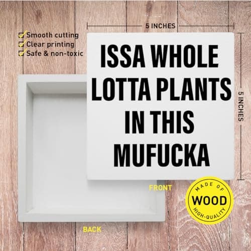Plant Lover Decor Wooden Box Sign, Plant Garden Gardening Desk Decoration Home Office Kitchen Decor, Whole Lotta Plants, Gardening Gardener Plant Lover Gifts for Men Mom Women B0CXPCXLFL