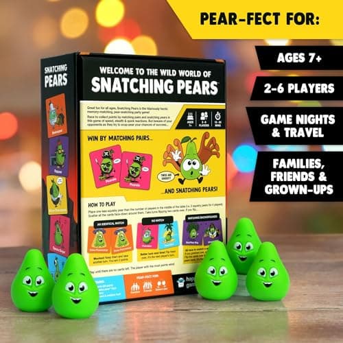 Snatching Pears! – The Hilarious Memory-Matching, Pear-Snatching Party Game | Family Board Game for Kids, Teens & Adults | 2-6 Players, Age 7+