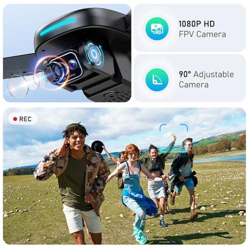 Mirason Drone with Camera, 1080P HD FPV Camera Drone with Brushless Motor, 2 Batteries, 360 Flips, Headless Mode, Gravity Control, 36 Mins Long Flight Foldable for Kids and Beginner
