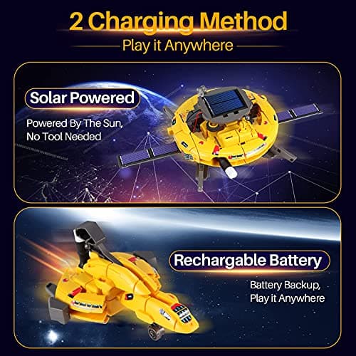 COBFDHA STEM Projects for Kids Age 8-12, Science Kits Boys, Solar Robot Space Toys Gifts 8-14 Year Old Teen Boys Girls, 120Pcs Building Experiments Robots Teenage Ages 9 10 11 12 , Yellow