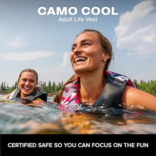 Airhead CAMO Cool Kwik-Dry Neolite Flex Life Jacket for Adults - USCG Approved Life Vest for Women & Men, Lightweight Flexible Watersports Vest for Boating, Wakeboarding, Kayaking & Jet Skiing