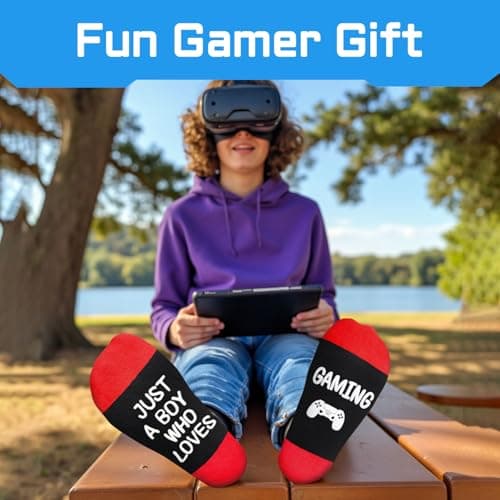 HAPPYPOP Gaming Gifts Teen Boys - Baseball Hockey Football Basketball Gaming Socks for Men