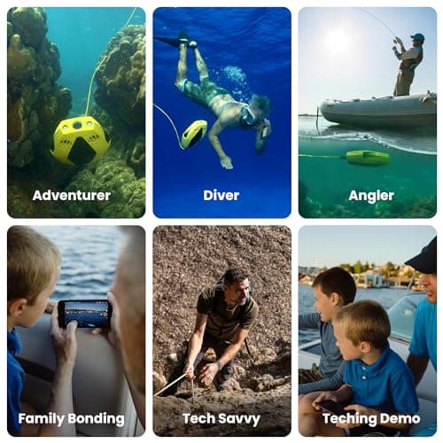Chasing Dory Underwater Drone - Palm-Sized 1080p Full HD Underwater Drone with Camera for Real Time Viewing, APP Remote Control Purple (Yellow)