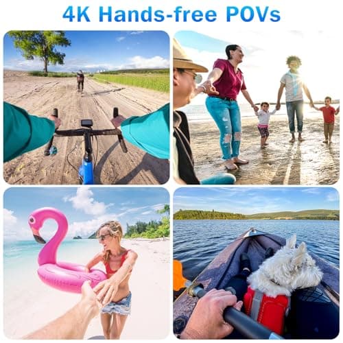 i3 4K Thumb Action Camera, Tiny Size, Mount Anywhere, Small Body Camera with Spring Clip, Portable Vlogging, Hands-Free POV Recording, Helmet Cam for Cycling, Motorcycle (64G-Card, Black)