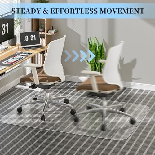 Tonaus Office Chair Mat for Carpet, 48"×36" Carpet Chair Mat for Low Pile Carpets, 2.2mm Transparent