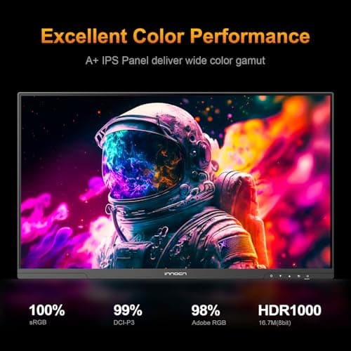 INNOCN 24.5" 2K QHD 2560 x 1440P 240Hz Monitor, Gaming Console Ready, Mini-LED Precisely Local Dimming, Monitor for Mac, HDMI 2.1, DP 1.4, Height Pivot Adjustable Stand, Black - 25M2S