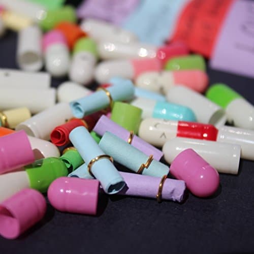 Infmetry Valentines Day Gifts For Her Him Boyfriend Girlfriend Capsule Notes Pills in a Glass Bottle Letter Messages For Couples Men Women (Mixed Color 90pcs)