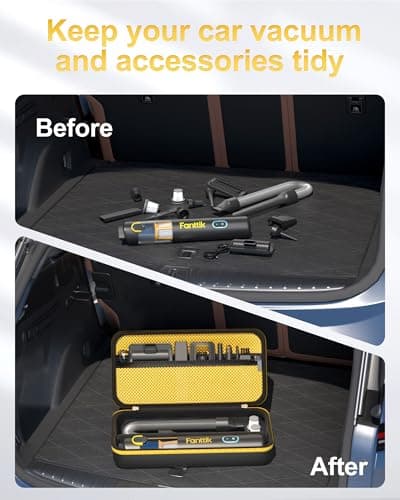 ProCase Hard Case for Fanttik Slim V8 Apex/ V8 Mate/ V10 Apex/ V10 Mate Cordless Car Vacuum, Portable Travel Carrying Storage Organizer with Mesh Pocket for Mini Handheld Vac Cleaner Accessory -Black