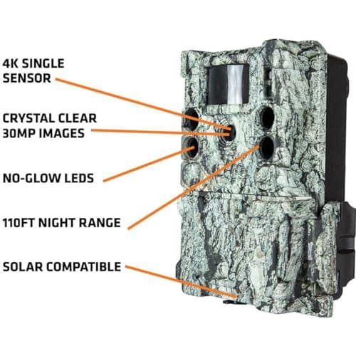 Bushnell Trail Camera CORE S-4K, No-Glow Game Camera with 4K Video and 1.5” Color Viewscreen