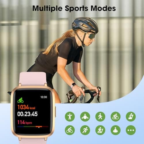 LIVIKEY Fitness Tracker Watch with Heart Rate Monitor, Activity Tracker with Pedometer, Sleep Monitor, Calories & Step Counter, IP68 Waterproof Smart Watches for Women Men Fitness Watch for Sports