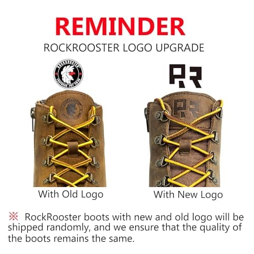 ROCKROOSTER Magnolia 6" Side-Zipper Wedge Boots for Men, Lightweight Soft Moc Toe Motorcycle Boots SAP309-Brown, SAP309BK-Black, SAP310-Black