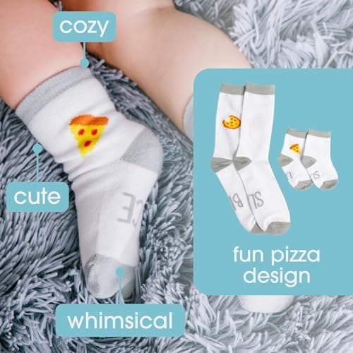 Parent And Baby Socks, Big And Little Slice Design, New Dad Gift, Baby Keepsake, Coordinating Family Apparel Pearhead Dad And Baby Matching Pizza Sock Set B08X8YF5L3