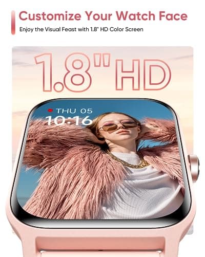 Fitpolo Fitpolo Smart Watch for Women Android & iPhone, Alexa Built-in [1.8" HD Screen] IP68 Waterproof Fitness Watch with Bluetooth Call (Answer/Make), Heart Rate/Sleep/SpO2 Monitor, 105 Sports Trackers