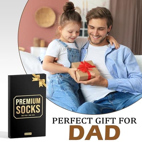 VICRAZY Christmas Gifts, Stocking Stuffers for Dad, Mom, Grandpa & Sister from Daughter, Son – Funny Socks for the Family