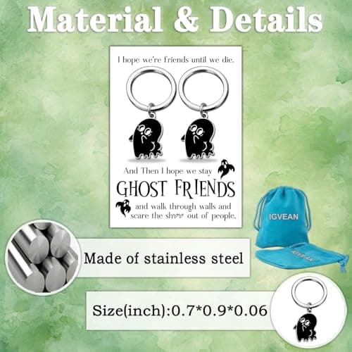 Cute Halloween Gifts Ghost Keychain Boo Basket Stuff Halloween Themed Gifts Boo Basket Gift Ideas Funny Friend Gift for Women Bestie Sisters Friendship Present