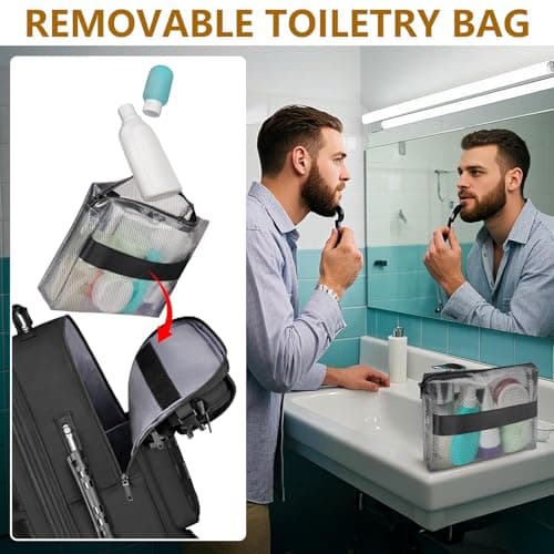 MATEIN Expandable Travel Backpack With Shoe Compartment, 52L Large Suitcase Backpack with Waist Straps & USB Charging Port, 17 Inch TSA Laptop Backpacks Luggage Carry On Bag With 3 Packing Cubes